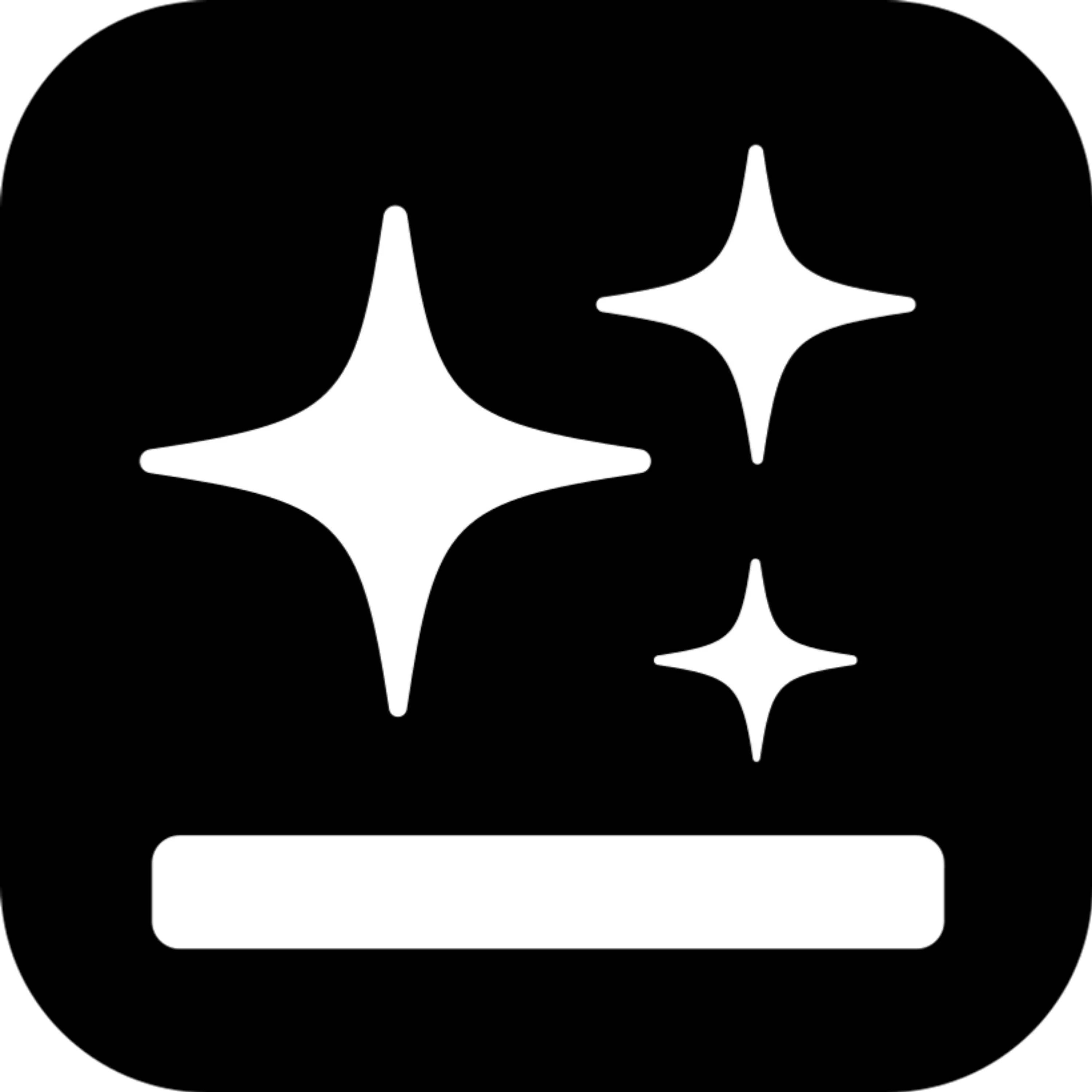 logo Genspark stars above a horizontal white bar on a black background.