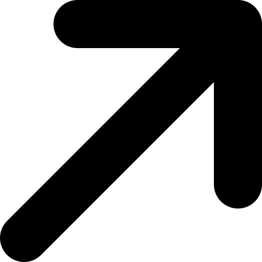 Arrow pointing up and right symbol.